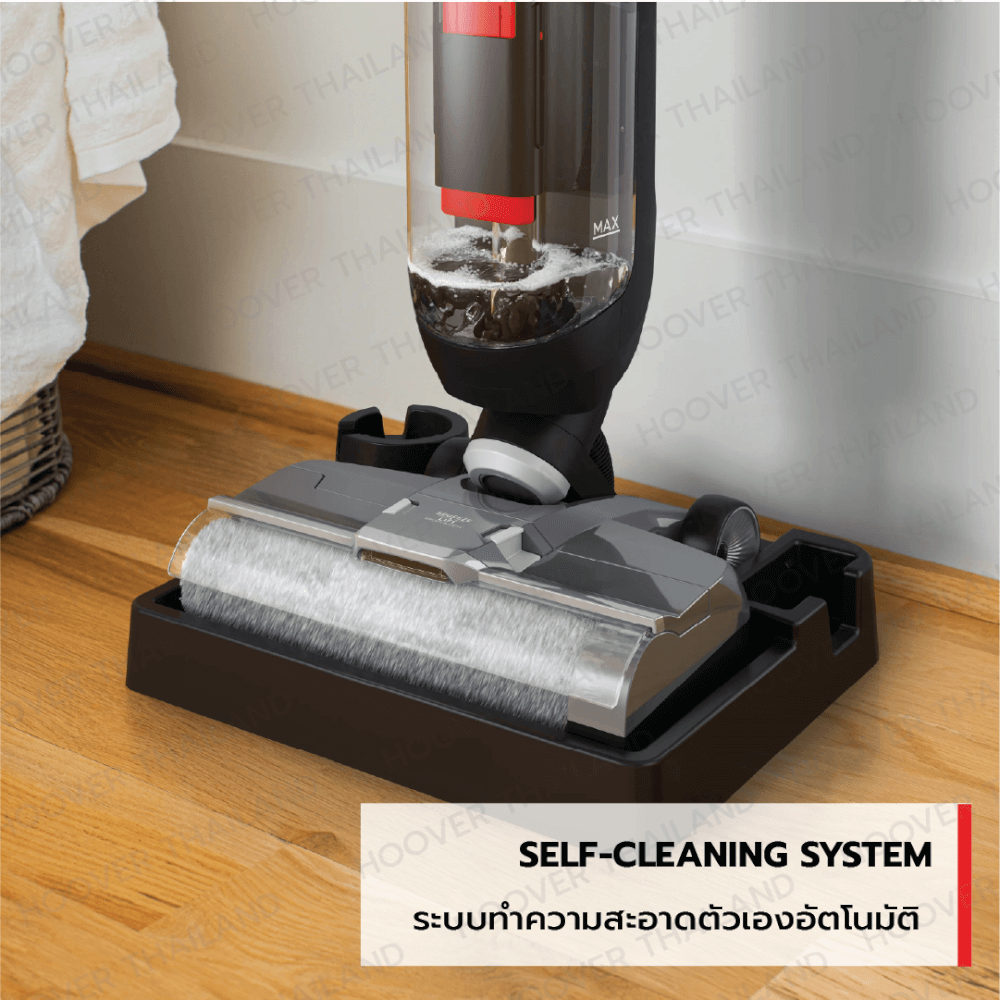 เครื่องดูดฝุ่น ถูพื้น ด้ามจับ HOOVER STREAMLINE ทำความสะอาดชิดขอบผนัง และระบบทำความสะอาดด้วยตัวเอง (สายไฟยาว 7.6 เมตร)  สีเทาดำ_6